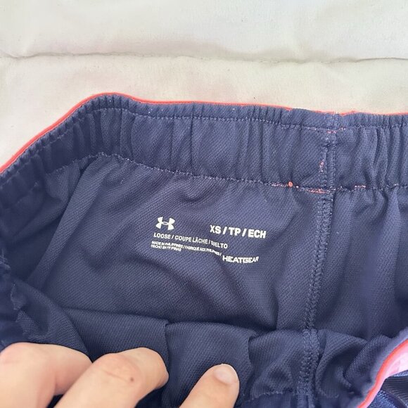 Under Armour Womens XS Blue Pink Activewear Shorts Drawstring Running Yoga Gym - Picture 3 of 6